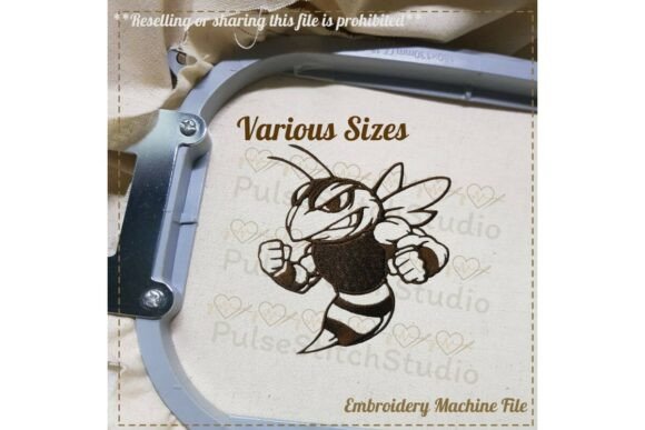 Angry Hornet Mascot: Holiday Sports Embroidery