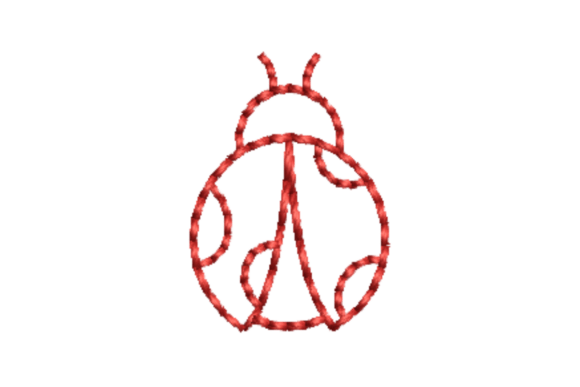 Charming Ladybug Outline Redwork Embroidery for Seasonal Crafts