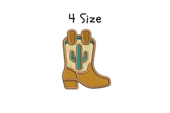 Cowboy Boot Embroidery Design for Boutique Apparel