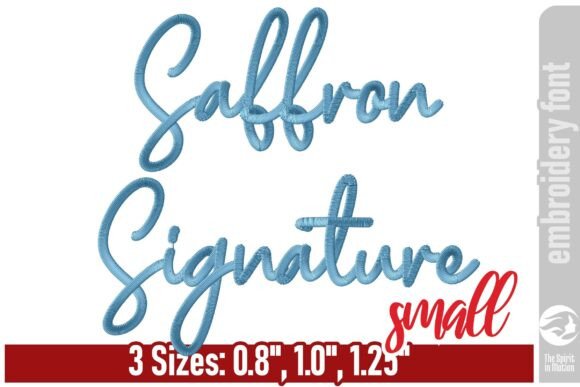 Elegant Handwritten Charm with Saffron Signature Embroidery Font - S