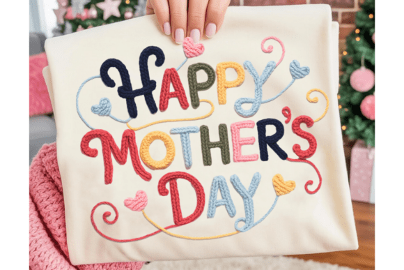 Faux Embroidery Happy Mother s Day PNG Review