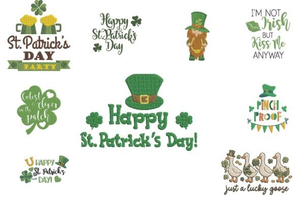 Happy St. Patrick s Day Embroidery Bundle