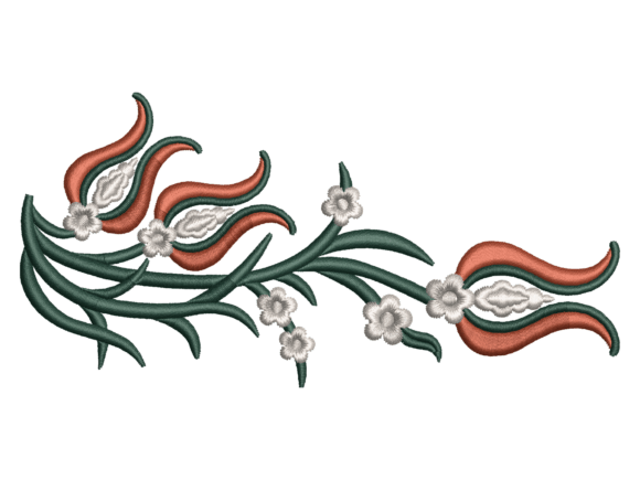 Ottoman Tulip Floral Branch Embroidery Design Review