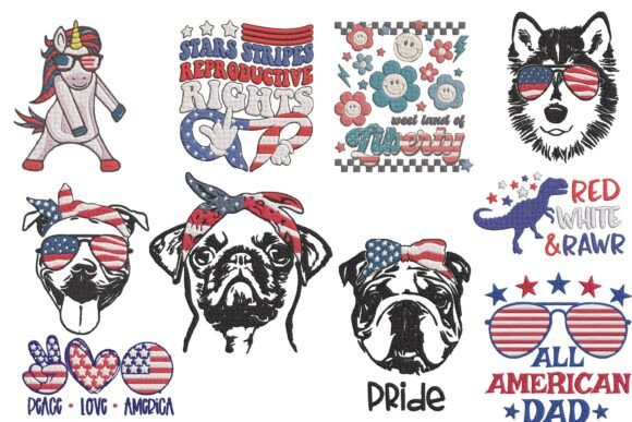 Patriotic Dog USA Embroidery Bundle: A Seasonal Must-Have for Crafters and Sellers